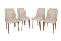 Hanah Home Nova 071 V4 Juego de 4 Sillas Crema y Nogal